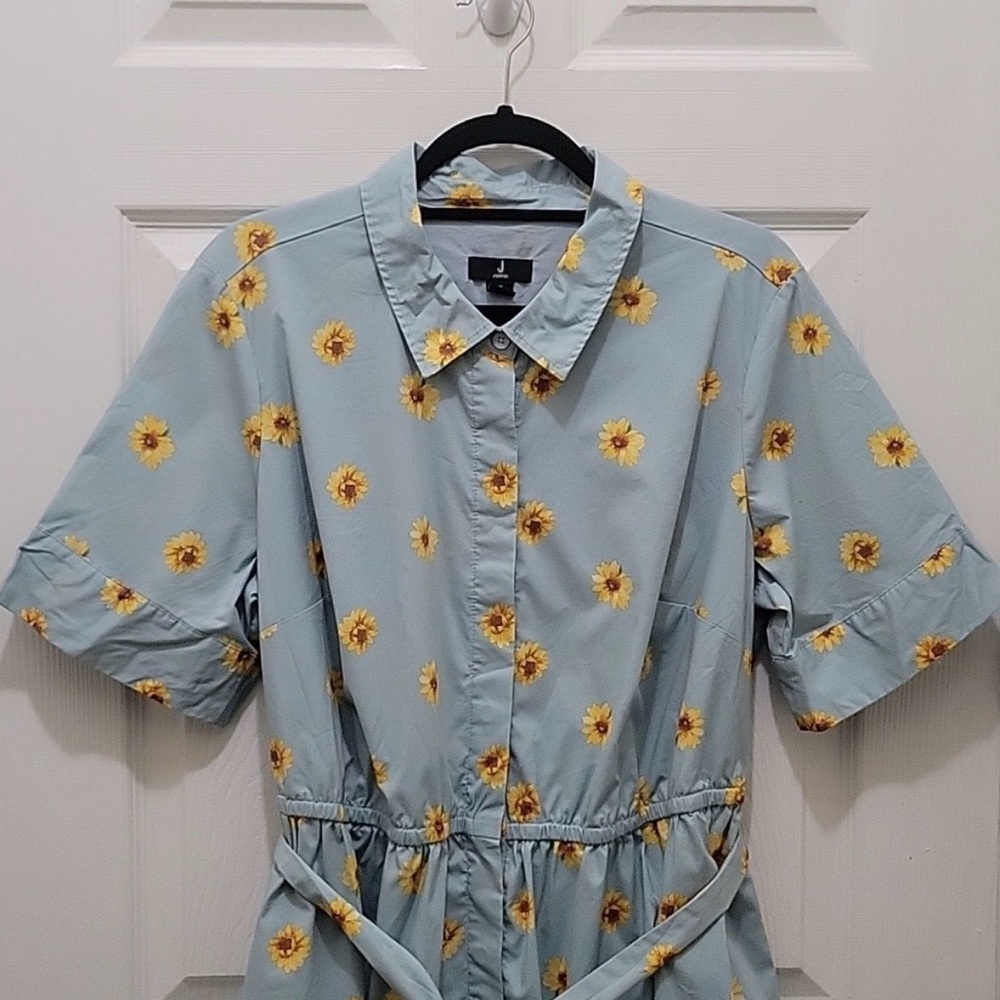 Jason Wu Floral Cotton Blend Shirt Dress - Picture 4 of 5